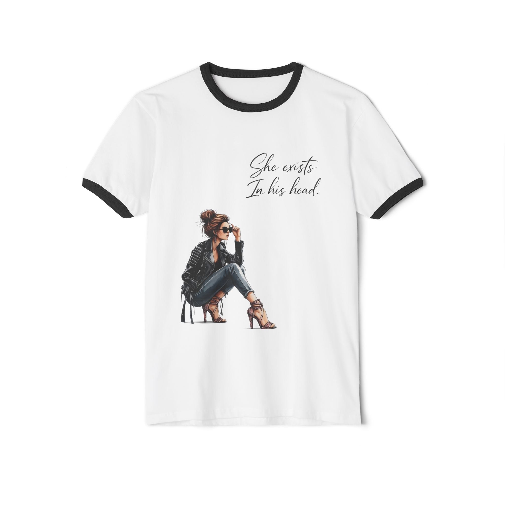 She Exists In His Head – Ringer T-Shirt