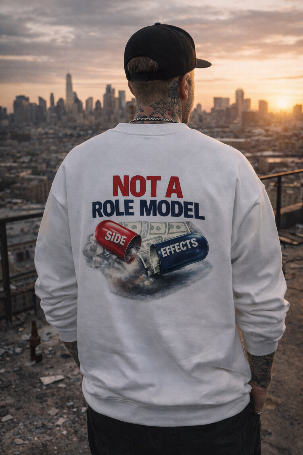 Not A Role Model — White Statement Pullover