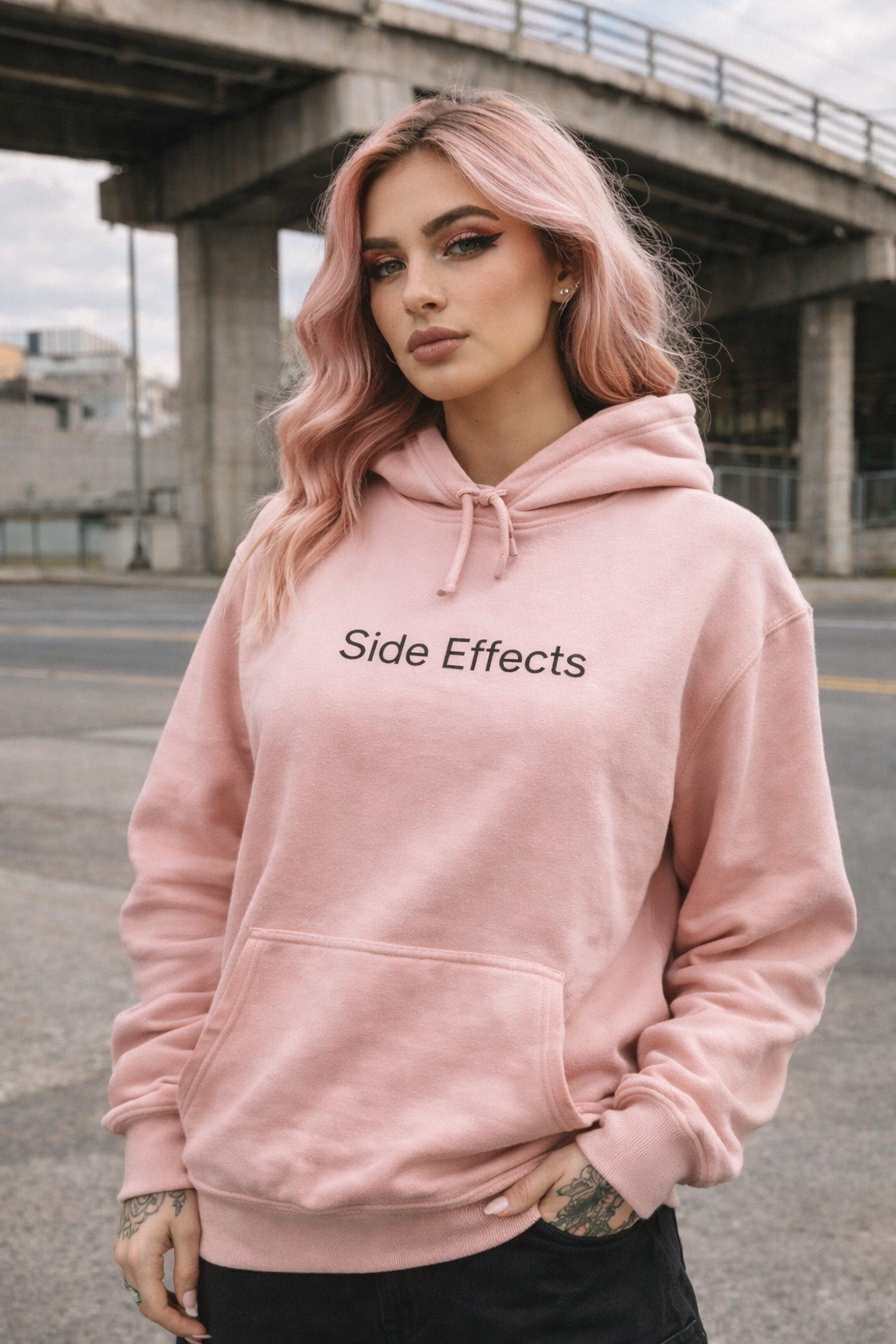 Intrusive Thoughts Skull Hoodie — Back Graphic Statement