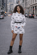 Intrusive Thoughts Hoodie Dress — White