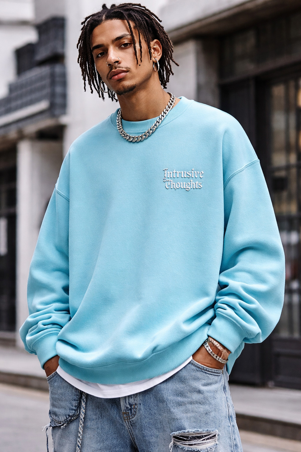 Vintage Intrusive Thoughts — Pocket Sweatshirt