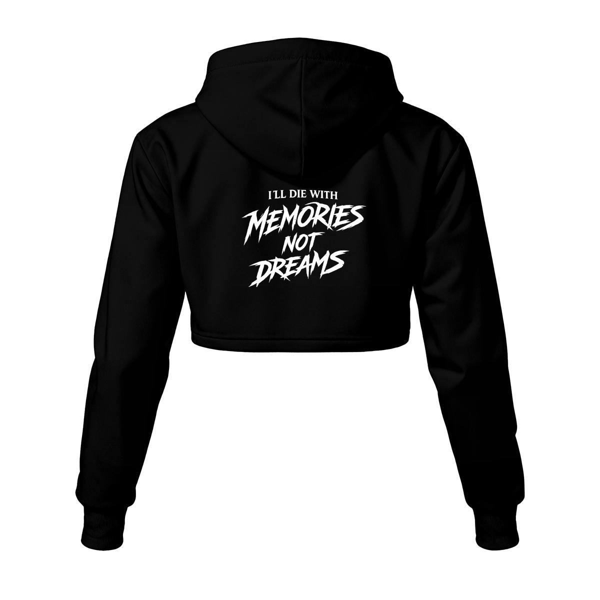Intrusive Thoughts — “Memories Not Dreams” Black Cropped Hoodie