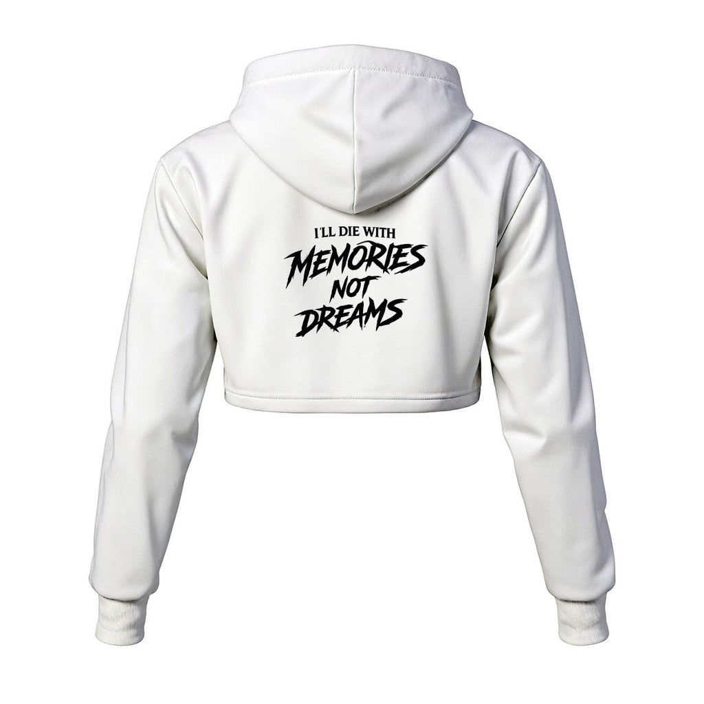 Intrusive Thoughts - "Memories not Dreams" White Cropped Hoddie