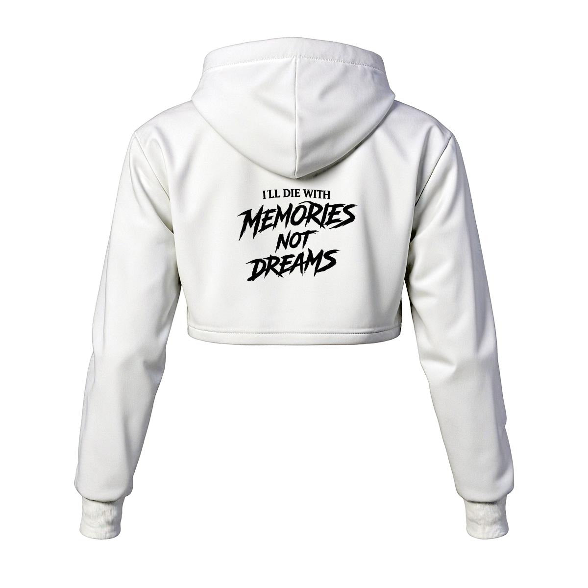 Intrusive Thoughts - "Memories not Dreams" White Cropped Hoddie