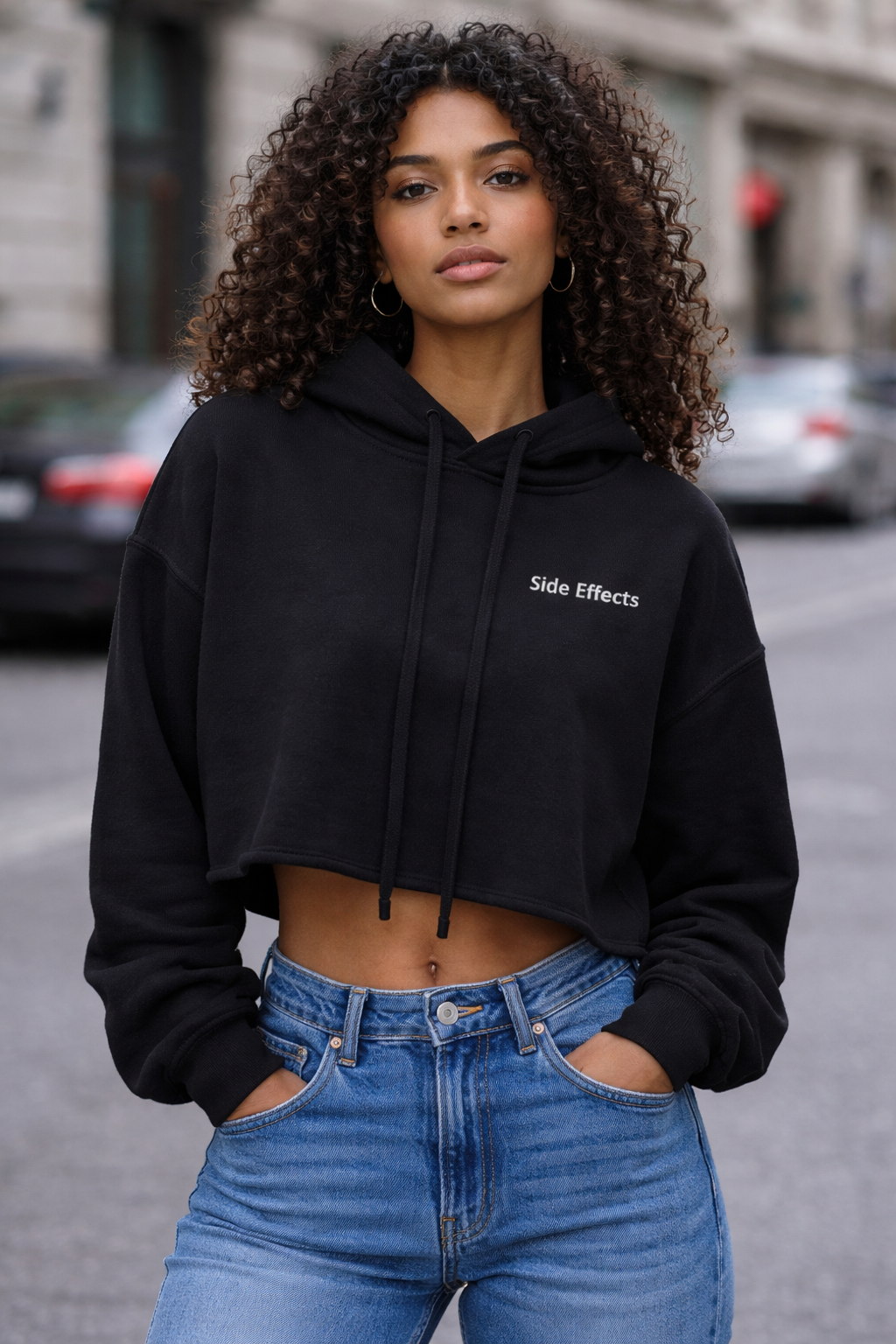 Don't talk to me - Black Crop Hoodie