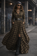 Intrusive Thoughts — Presence Without Words Plaid Dress