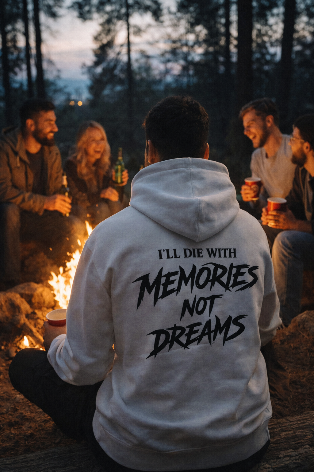 Intrusive Thoughts | "I’ll Die With Memories" White Hoodie