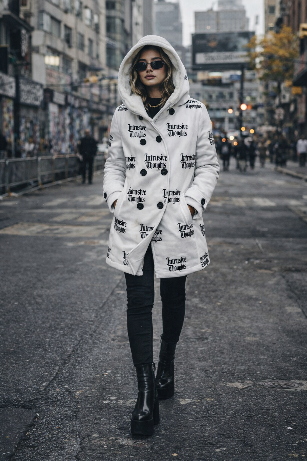 Intrusive Thoughts - Winter Coat Hooded with Fleece