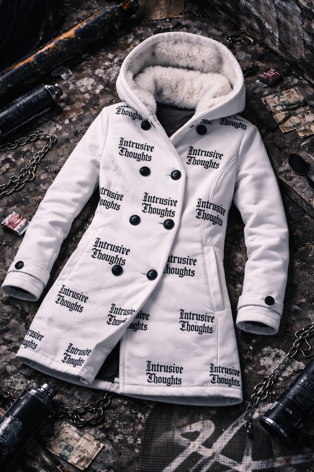 Intrusive Thoughts - Winter Coat Hooded with Fleece